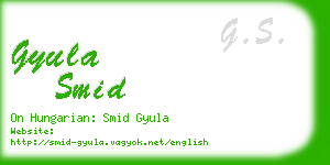 gyula smid business card